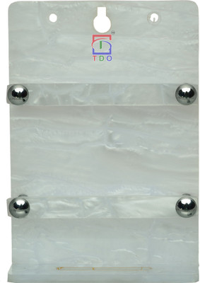 TDO Acrylic Mobile Charging Wall Stand Holder AC,TV Remote stand ( Marbal White) Mobile Holder