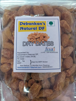 Debankan's Natural DF Golden Dried Dates (Chuara/Sukha Khajoor) Dry Dates(1 x 1 kg)