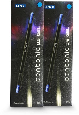 Pentonic 0.6 mm Gel Pen | Quick Dry, Waterproof Ink For Smooth Writing Gel Pen(Pack of 20, Ink Color - Blue)