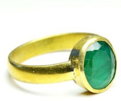 Senroar Panna ring original gemstone natural Stone Emerald Gold Plated Ring