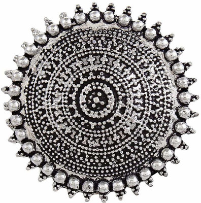 sunhari jewels Sunhari Jewels Oxidised German Silver Adjustable Cocktail Finger Ring for Women and Girls Metal Silver Plated Ring