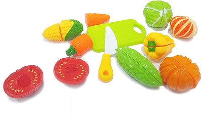 ALLAMWAR Sliceable Vegetables Gift Set with Cutting Board and Knife Toy for Kids, Multicolor