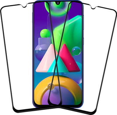 HUPSHY Edge To Edge Tempered Glass for Samsung Galaxy M21(Pack of 2)