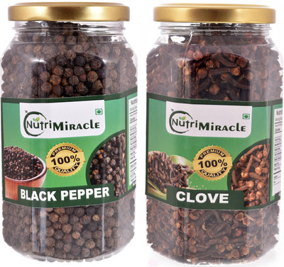 NUTRI MIRACLE BLACK PEPPER WHOLE 250 GM + CLOVE 200 GM COMBO PACK(2 x 225 g)
