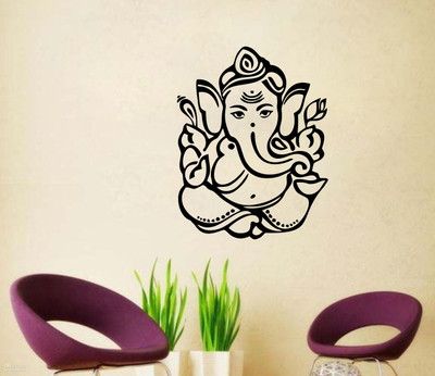 VCREATE DECOR 58 cm Lord Ganesh Removable Sticker(Pack of 1)