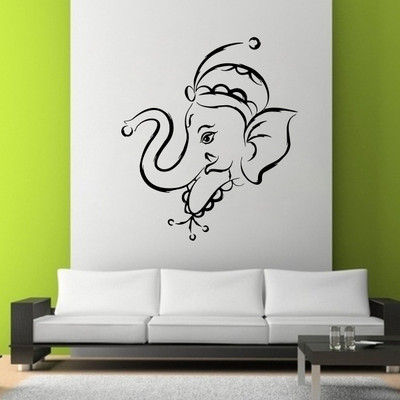 VCREATE DECOR 58 cm Ganesh ji Removable Sticker(Pack of 1)