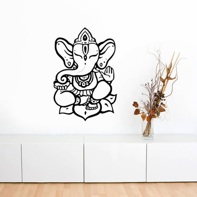 VCREATE DECOR 58 cm Ganesh ji Removable Sticker(Pack of 1)