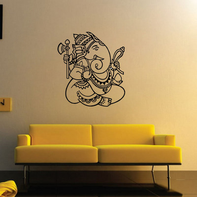 VCREATE DECOR 58 cm Lord Ganesh Removable Sticker(Pack of 1)