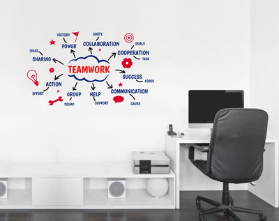 Decal O Decal 40 cm Teamwork Business Tricks For Startup Wall Stickers (PVC Vinyl,Multicolour) Self Adhesive Sticker(Pack of 1)