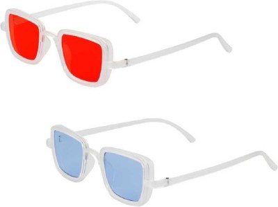 Mundkar Wayfarer, Rectangular Sunglasses(For Men & Women, Red, Blue)