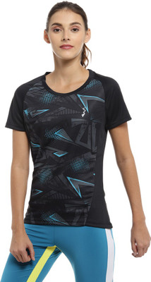 CAMPUS SUTRA Solid Women Mandarin Collar Black T-Shirt