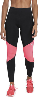 PUMA Color Block Women Black, Pink Tights