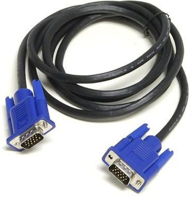 TECHON  TV-out Cable TV-out Cable 1.5 Meters High Quality VGA 15 Pin Male-Male Cable for LCD LED TFT Moniter (White, For Computer, 1.5 m)(Black, For Computer, 1.5 m)