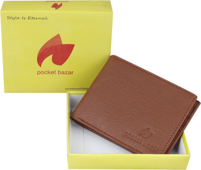 pocket bazar Men Tan Artificial Leather Wallet(9 Card Slots)