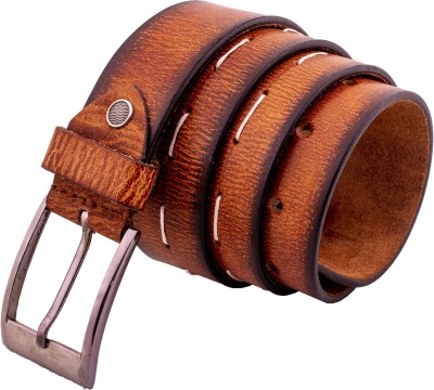 LEVART Men Casual Tan Genuine Leather Belt