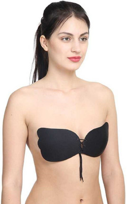 Pikpe women Bra Stick On Backless Strapless Front Silicone Push Up Bra Pads(Black Pack of 1)