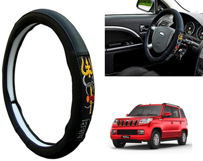 WolkomHome Steering Cover For Mahindra TUV-300(Black, Leatherite)