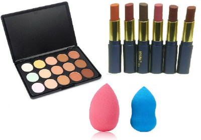 angelie 15 Shades Highlighter Contour Cream Concealer Palette(3 Items in the set)