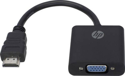 HP HDMI to VGA Adaptor 0.2 m HDMI Cable(Compatible with SET TOP BOX, COMPUTER, LAPTOP,ETC, Black)