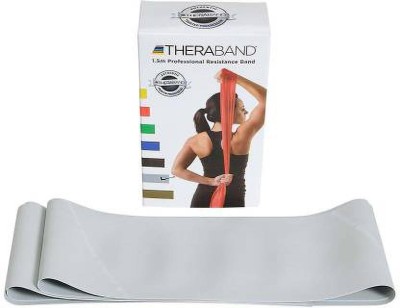 Theraband Theraband Latex Free Exercise Band 5 Feet( Length) x 4 Inches( Width) Silver Resistance Band(Grey)