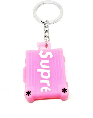Arkanum ARK1072 Classy Supr-eme Suitcase Travel Luggage Bag Silicone Model 2 Pink Keyring Key Chain