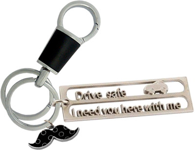 MGP FASHION Drive Safe Message Moonchh Locking Hook Full Metal Car Bike Men Women Girl Boy Gift Keyring Key Chain