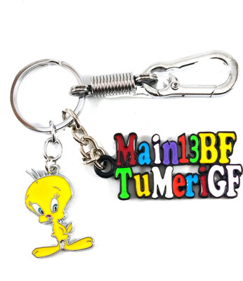 SHOKY LOOKS Main13BF TuMeriGF multi color silver Locking Hook with Tweety Key Chain