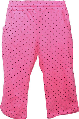 KAVYA Capri For Girls Casual Printed Pure Cotton(Pink Pack of 1)