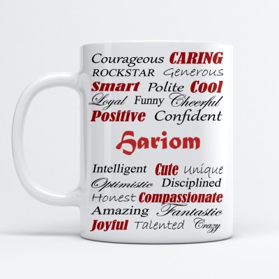 Beautum Amazing Personality Hariom (350) ml Good Personality White Ceramic Coffee Mug(350 ml)