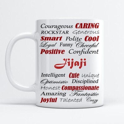 Beautum Amazing Personality Jijaji (350) ml Good Personality White Ceramic Coffee Mug(350 ml)