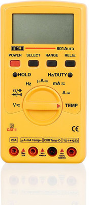 Meco 801 Auto 3¾ Auto/Manual 3999 APO,Capacitance,Freq,Temp Digital Multimeter Digital Multimeter(Yellow 4000 Counts)