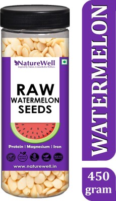 Naturewell Organics Watermelon Seeds / Tarbooj Magaj (Unshelled Seeds) for Protein , Fiber , Vitamin and essential Nutritions and Minirals Watermelon Seeds(450 g)