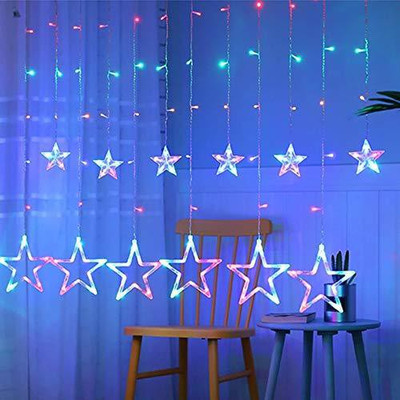 iWin 12 LEDs 2.49 m Multicolor Flickering Star Rice Lights(Pack of 1)