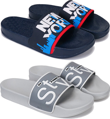 Earton Men Flip Flops(Multicolor , 9)