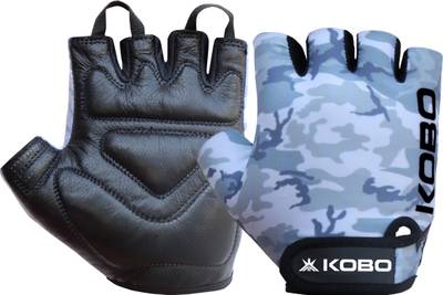 KOBO WTG 51 Weight Lifting Gym Gloves Leather Camouflage Leather