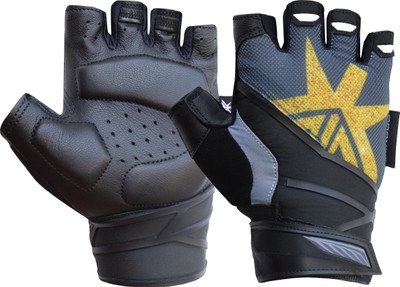 KOBO WTG-46 Weight Lifting Gym Gloves Leather for Fitness Training with Wrist Support Gym & Fitness Gloves(Multicolor)