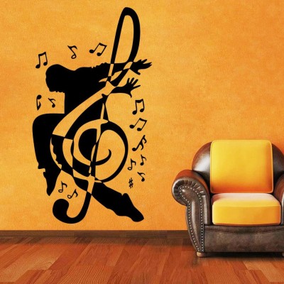 Sticker Hub 48 cm Music Men Wall Decal Self Adhesive Sticker(Pack of 1)