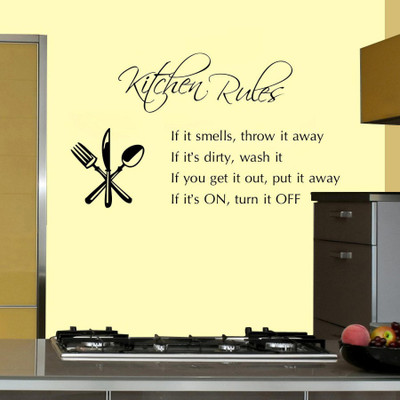 Sticker Hub 81 cm Kitchen Rules Wall Decal Self Adhesive Sticker(Pack of 1)