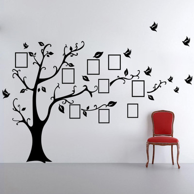 SUDARSHAN DESIGNS 73 cm Photo Frame Tree Wall Decal Self Adhesive Sticker(Pack of 1)