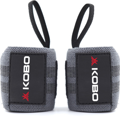 KOBO Power Weight Lifting Wrist Wrap Strength Training Fitness Supports Gym Cardio Wrist Support(Grey)