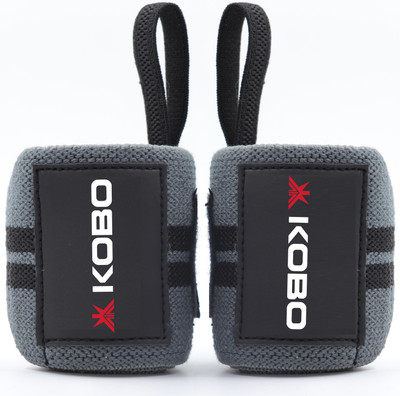 KOBO Power Weight Lifting Wrist Wrap Strength Training Fitness Supports Gym Cardio Wrist Support(Grey)