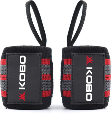 KOBO Power Weight Lifting Wrist Wrap Strength Training Fitness Supports Gym Cardio Wrist Support(Red)