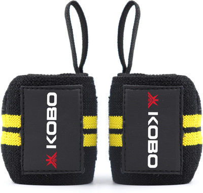 KOBO Power Weight Lifting Wrist Wrap Strength Training Fitness Supports Gym Cardio Wrist Support(Yellow)