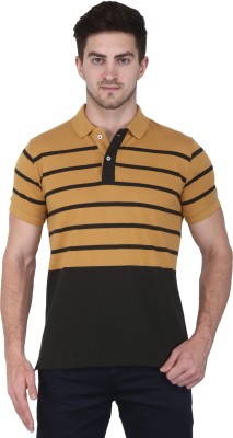 Gentino Striped Men Polo Neck Multicolor T-Shirt