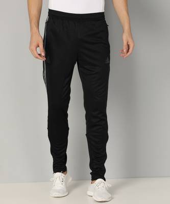 Adidas solid men's hot sale black track pants