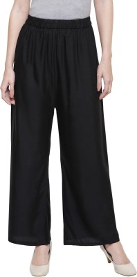 FAB COLLECTIONS Flared Women Black Trousers