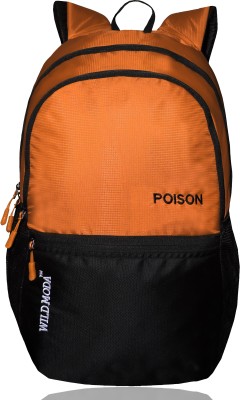 Wildmoda COLLEGE & SCHOOL BACKPACK WITH LAPTOP COMPARTMENT 20 L Laptop Backpack(Black, Orange)