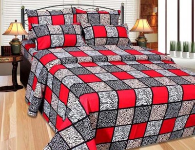 On Demand Product 200 TC Cotton Double Checkered Flat Bedsheet(Pack of 1, Multicolor)