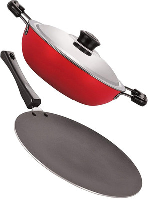 NIRLON Non-Stick Aluminium Gas Compatible Cookware Item Set, 2 Piece Set Non-Stick Coated Cookware Set(PTFE (Non-stick), Aluminium, 2 - Piece)