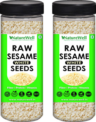 Naturewell Twin Pack of White Sesame Seeds / White till (Raw Seed) 2 Packs of 150 Gram Each White Til(2 x 150.5 g)